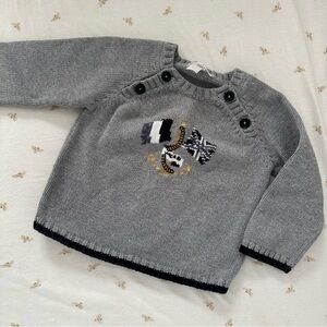Jacadi Gray Knit Sweater with Nautical Design
